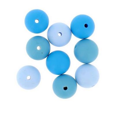 Perler Bohin Round Silicone Beads 9/Pkg BLUE ASSORTMENT 15MM