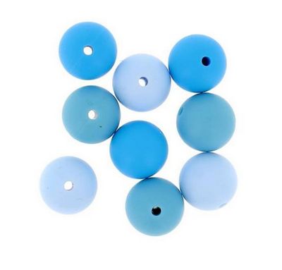 Perler Bohin Round Silicone Beads 9/Pkg BLUE ASSORTMENT 15MM