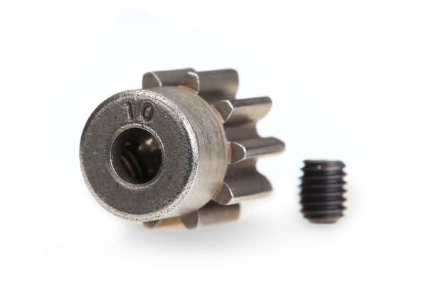 Traxxas Gear, 10-T pinion (32-p) (steel) (fits 3mm shaft)/ set screw