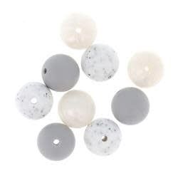 Perler Silicone Beads 15mm Bohin Round Mineral Assorted 9pc