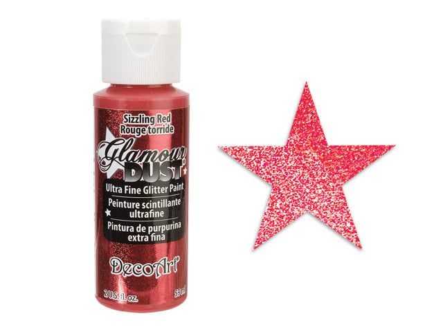 Decoart Ultrafine Glitter Paint  Red