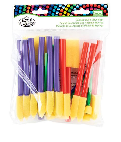 Royal Brush Assorted Sponge Brushes 25pc