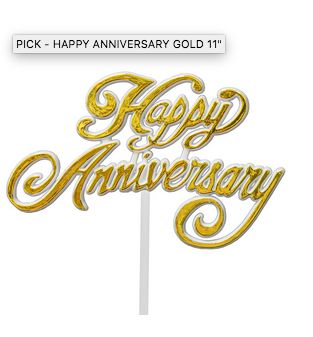 McCall's Bakers Happy Anniversary Gold Pick 11 Cake Toper
