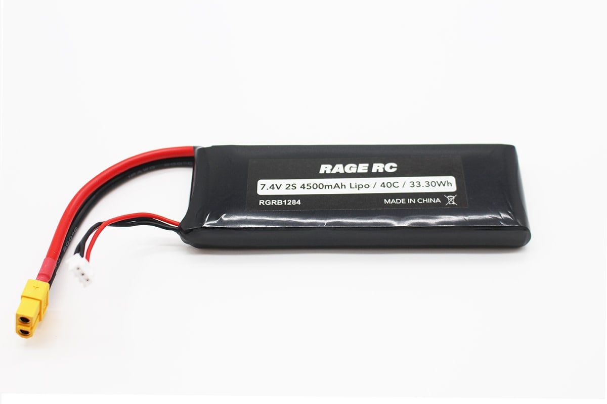 Rage RC 2S 7.4V 4500mAh 40C Battery Pack with XT60 Connector; Velocity 900BL