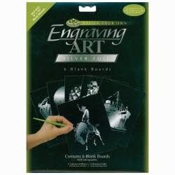 Royal &amp; Langnickel Foil Engraving Blank Board 8x10in Silver 6 pack