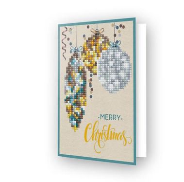 Diamond Dotz 5x7in Christmas Antique Bauble Diamond Art Greeting Card Kit