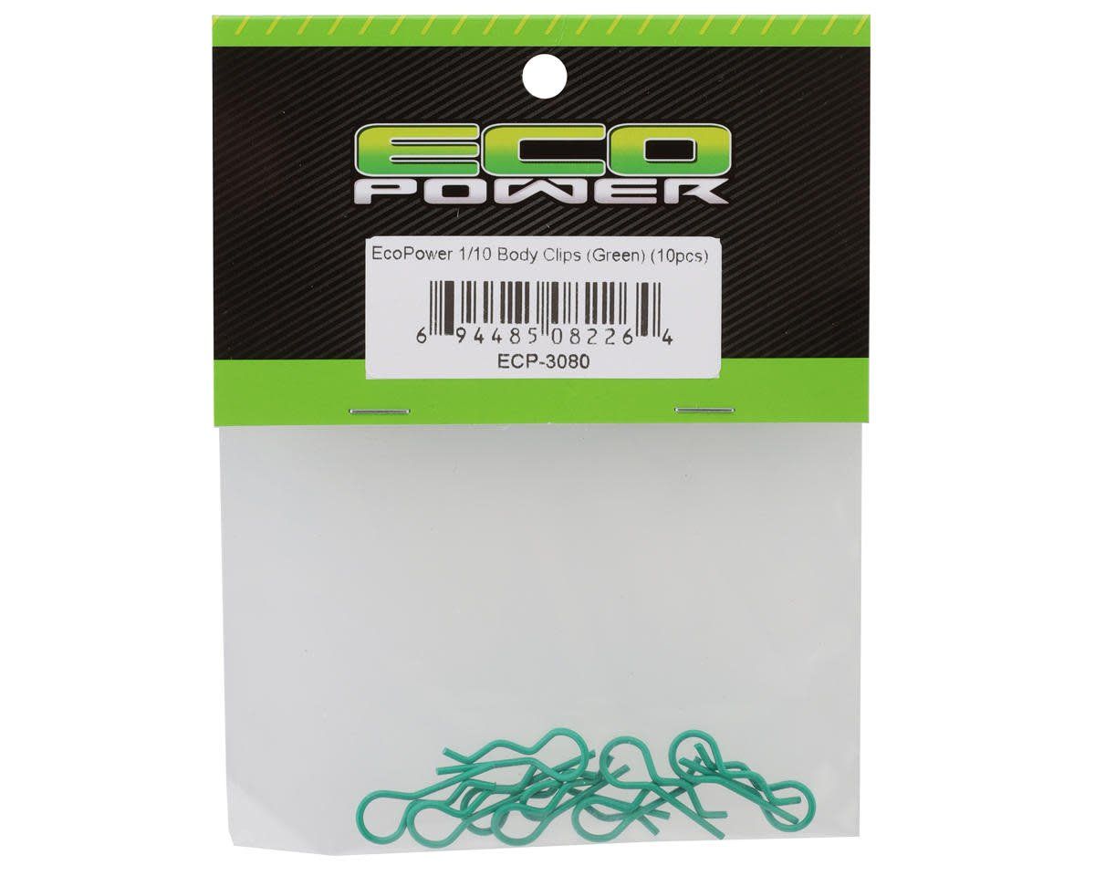 EcoPower 1/10 Body Clips (Green) (10)