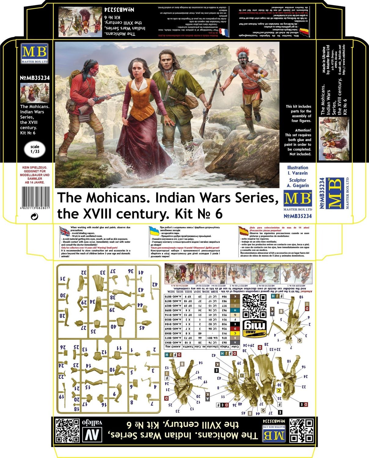 Masterbox 1/35 The Mohicans Indian Wars Series, the XVIII century Kit
