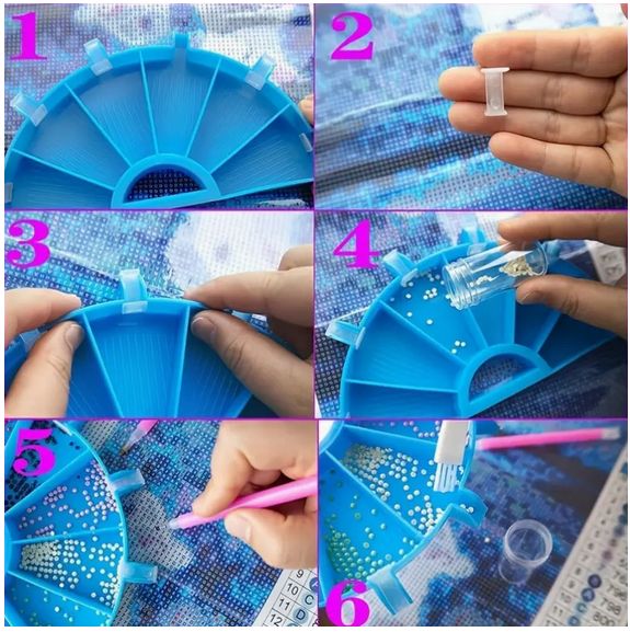 PM Hobbycraft 6 Grid Palette Diamond Painting Tray kits