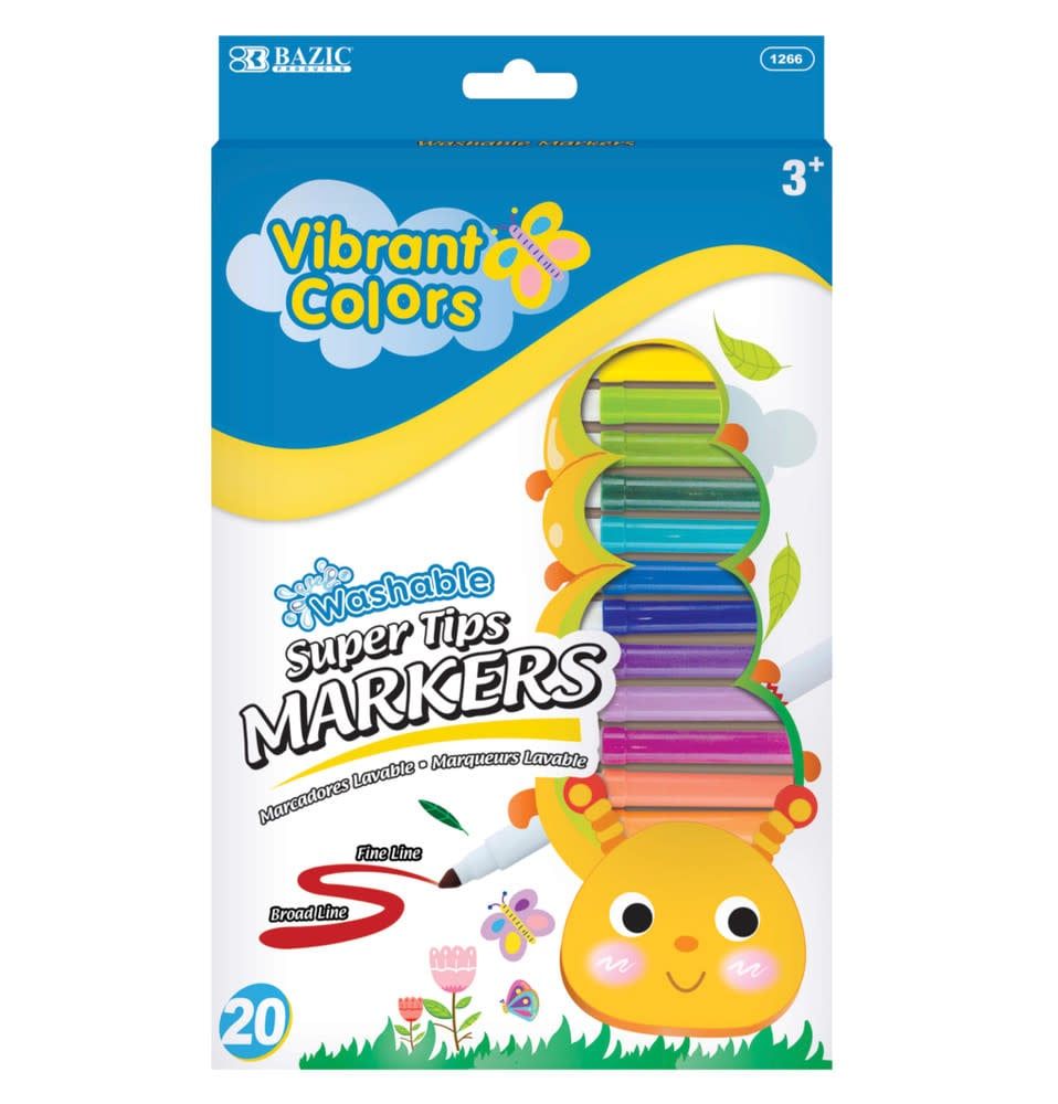 Stuff To Color Bazic Super Tips Washable Markers (20 Pack)