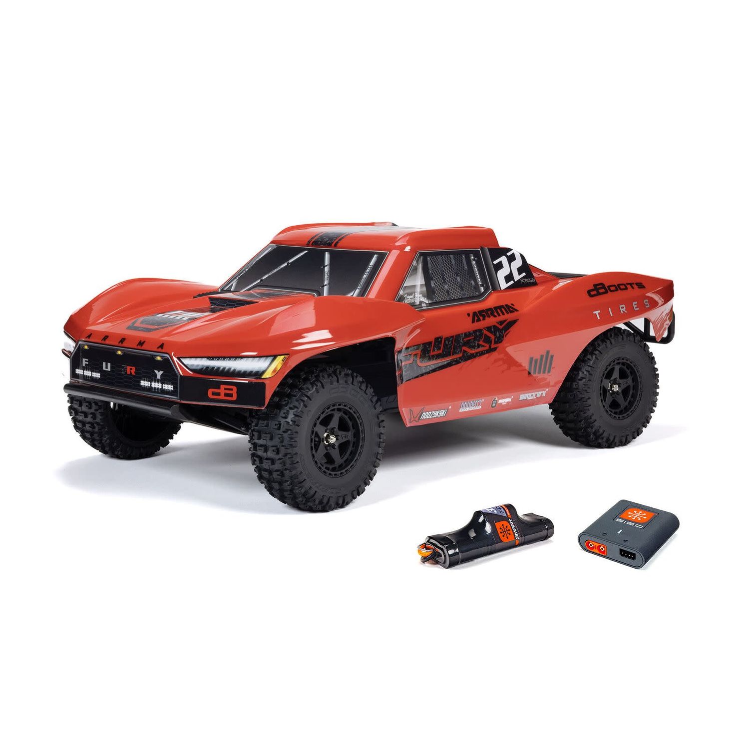 Arrma 1/10 FURY MEGA 550 2WD Short Course Truck RTR w B&amp;C Red