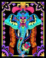 Stuff To Color Painted Elephant Fuzzy Coloring Poster