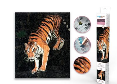 CraftMedley 15.8x19.7in Diamond Painting Kit with Gems Tools and Tray Bengal Tiger