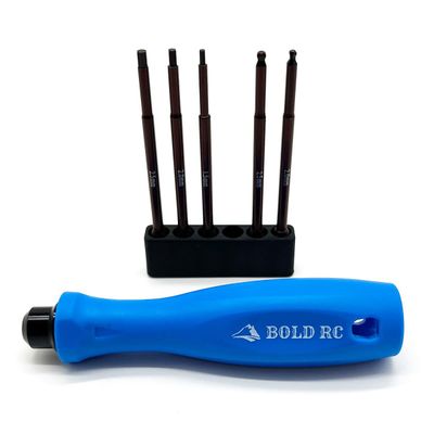 Bold RC 1/10 Hex Set 1/4in Quick Drive Hex &amp; Hex Ball Wrench Set with Handle