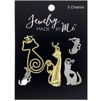 Jewelry Made By Me Charms 5/Pkg Cat