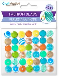 CraftMedley Plastic Fashion Beads Posh Mix Pack Seaside 42-45pc