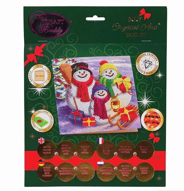 Craft Buddy Snowman Family Fun Crystal Art Card Kit