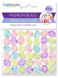 CraftMedley Plastic Fashion Beads Multi Pack Watermelon Pastel 42-45pc