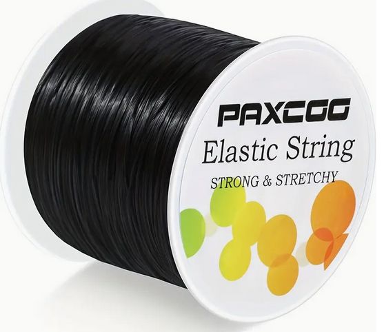 PM Hobbycraft 1mm Elastic Crystal Beaded String Black
