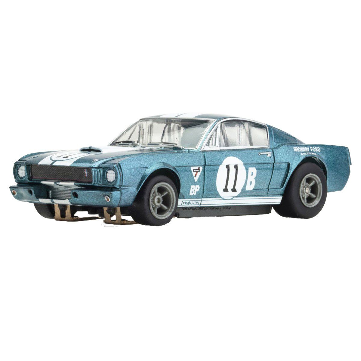 AFX 1965 Shelby Mustang GT350R Donohue Blue/White Slot Car
