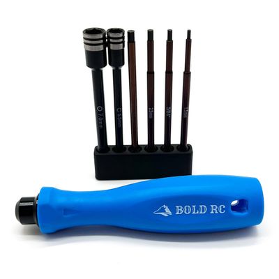 Bold RC 1/8 Tool Set 1/4in Quick Drive Hex &amp; Nut Driver with Handle 6pc