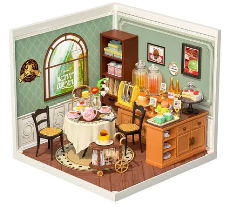 Robotime Super Creator Sweet Sips Tea Miniature House DIY Plastic