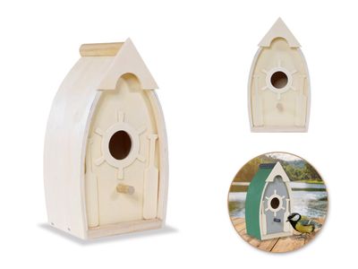 MultiCraft Wood Craft 3.9x3x7.1in DIY Boat Birdhouse