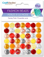 CraftMedley Plastic Fashion Beads Posh Mix Pack Tropicana 42-45pc