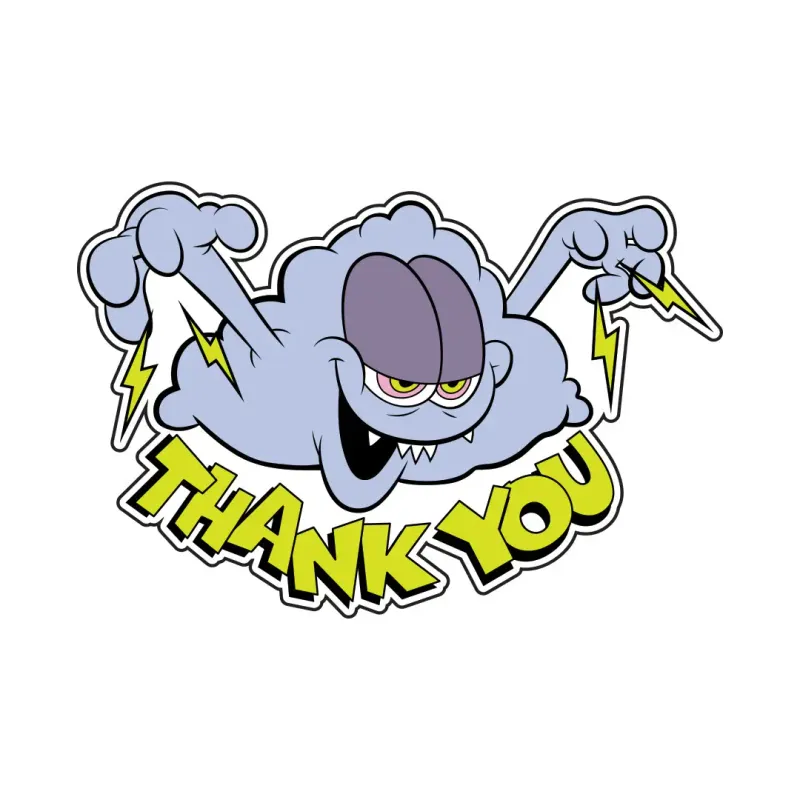 Thank You Static Cloud Sticker Single