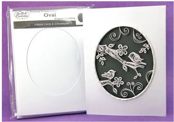 Quilled Creations Oval Tri-Fold Cards and Envelopes