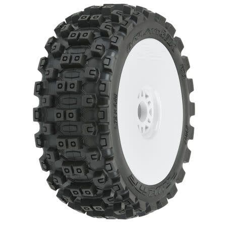 Pro Line 1/8 Badlands MX M2 Front/Rear Buggy Tires Mounted 17mm White (2)