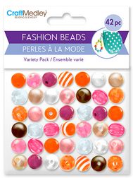 CraftMedley Plastic Fashion Beads Posh Mix Pack Fresh 42-45pc