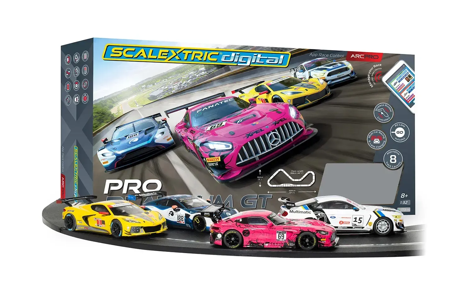 Scalextric ARC PRO - Pro Platinum GT Digital 1/32 Slot Car Set