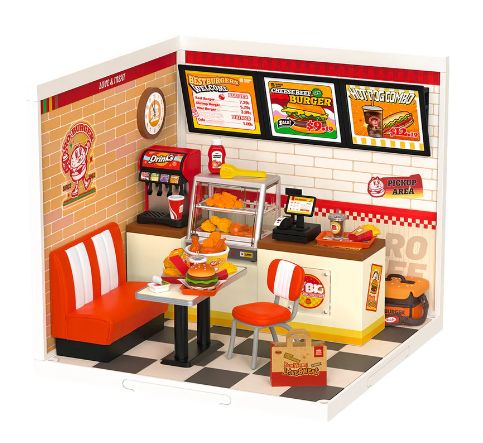 Robotime Super Creator Yum Yum Burgers DIY Miniature House Kit