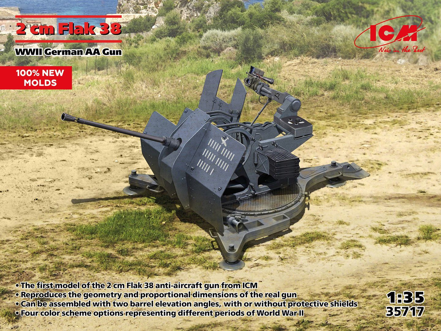 ICM Models 1/35 Flak 38 WWII German AA Gun