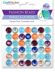 CraftMedley Plastic Fashion Beads Posh Mix Pack Regal 42-45pc