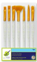 Colorfactory Artist Brush Set Taklon Glitter Accent Series Clear PS 7pc