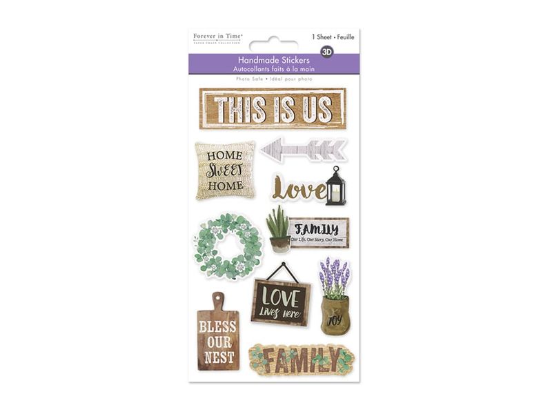 Forever In Time Handmade 3D Sticker 3D This Is Us 4.4x7.5in