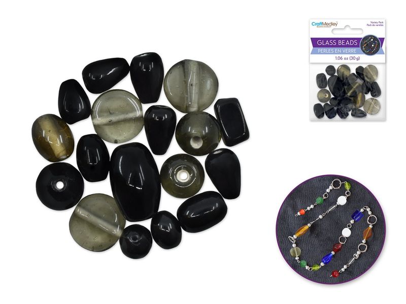 CraftMedley 8-14mm Glass Beads Handmade Lampwork Mix Pack Opal 30g