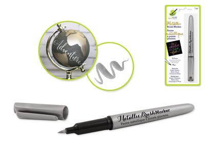 Colorfactory 6.8mm Metallic Brush Marker Permanent Silver