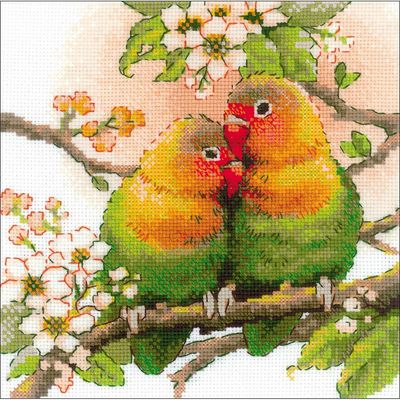RIOLIS Lovebirds Counted Cross Stitch Kit 7.75"X7.75"
