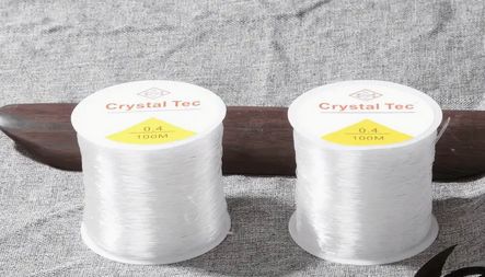 PM Hobbycraft 2pcs 1mm Elastic Crystal Beaded String White