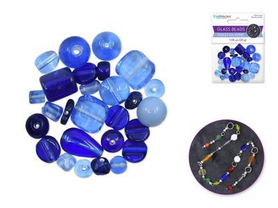 CraftMedley 8-14mm Glass Beads Handmade Lampwork Mix Pack Royal 30g