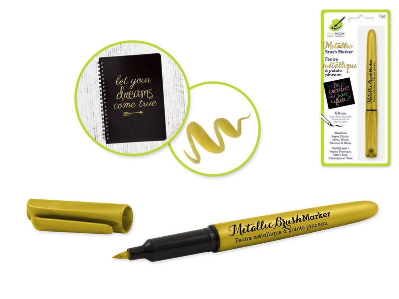 Colorfactory 6.8mm Metallic Brush Marker Gold