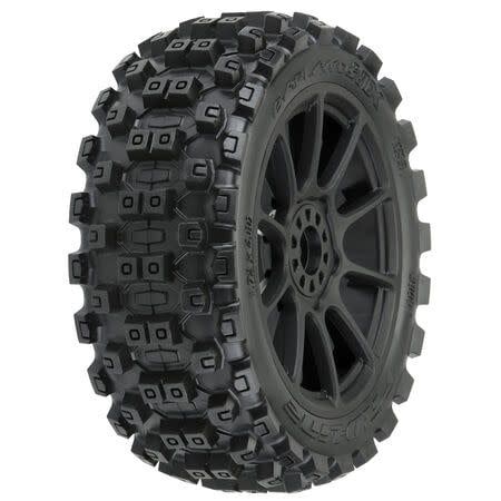 Pro Line 1/8 Badlands MX M2 F/R Buggy Tires Mounted 17mm Black Mach 10 (2)