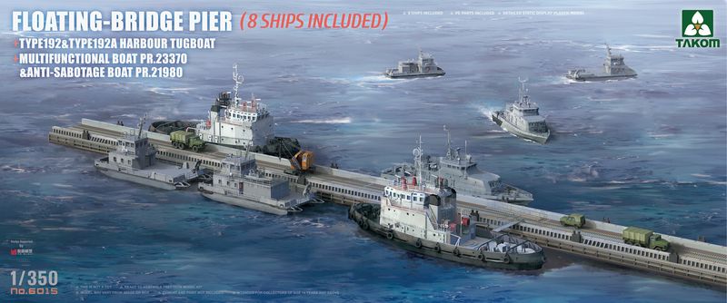 TAKOM 1/350 Floating Bridge Pier (8 Ships Included)