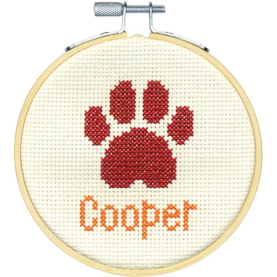 Dimensions Paw Print Mini Counted Cross Stitch Kit 4&quot;