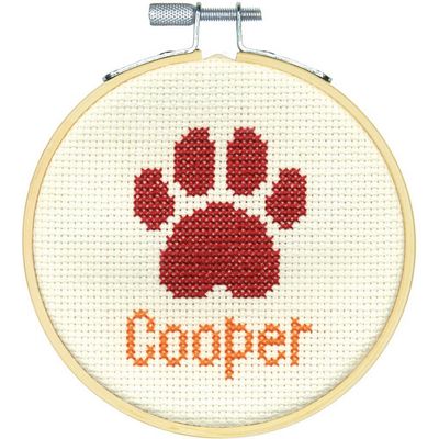 Dimensions 4in Paw Print Mini Counted Cross Stitch Kit