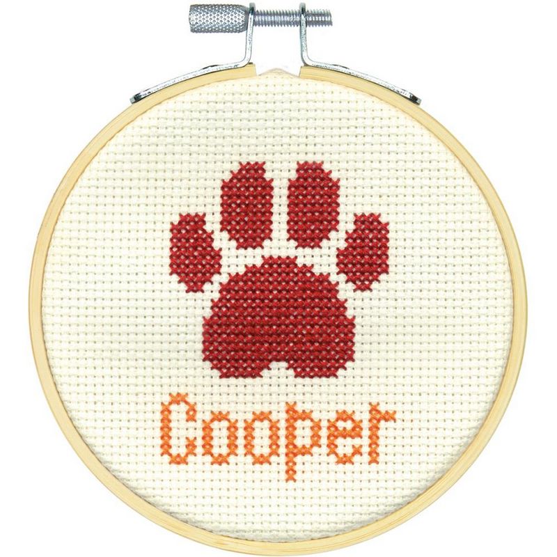 Dimensions Paw Print Mini Counted Cross Stitch Kit 4&quot;