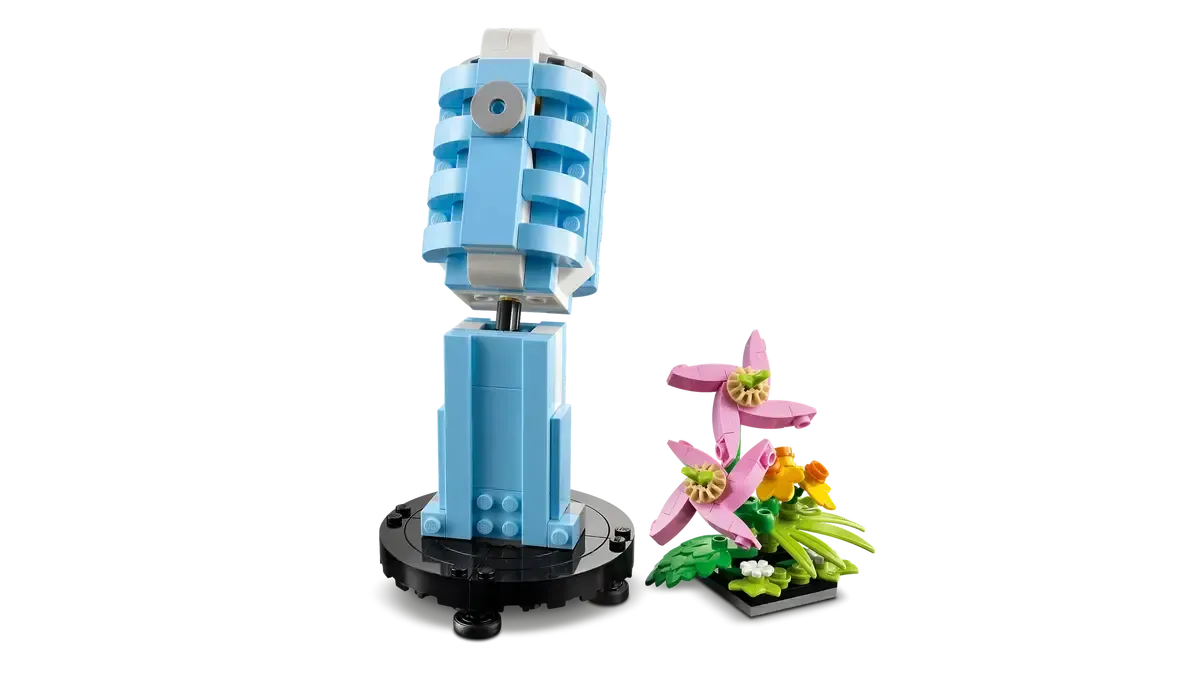 Lego Record Player with Flowers